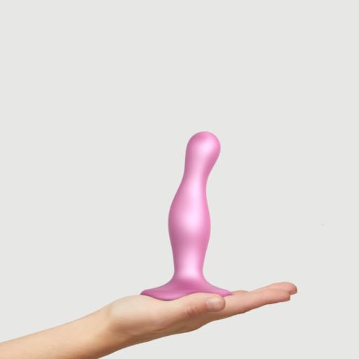 Strap-on-me Curvy S - hullámos, talpas dildó pink
