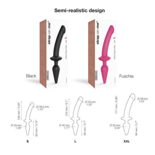 / Strap-on-me Swith Semi-Realistic L - 2in1 szilikon dildó pink