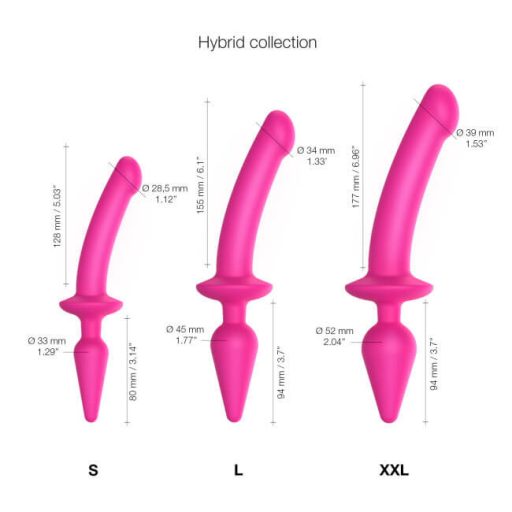 / Strap-on-me Swith Semi-Realistic L - 2in1 szilikon dildó pink