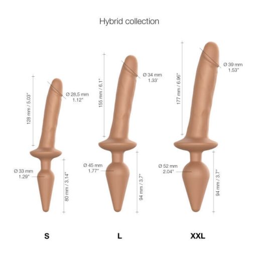 / Strap-on-me Swith Realistic S - 2in1 szilikon dildó natúr