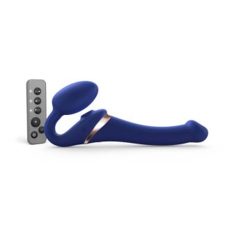   Strap-on-me S - felcsatolható, léghullámos vibrátor - (kék)