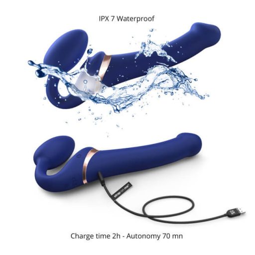 Strap-on-me S - felcsatolható, léghullámos vibrátor - kicsi kék