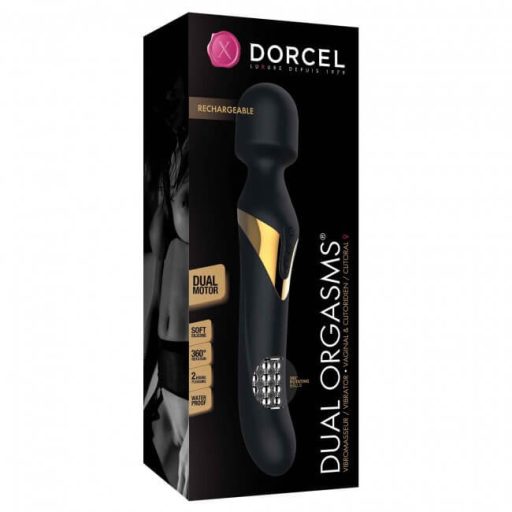 Dorcel Dual Orgasms Gold - akkus, 2in1 masszírozó vibrátor fekete
