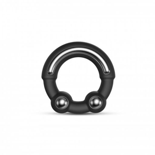 Dorcel Stronger Ring - fém betétes péniszgyűrű fekete