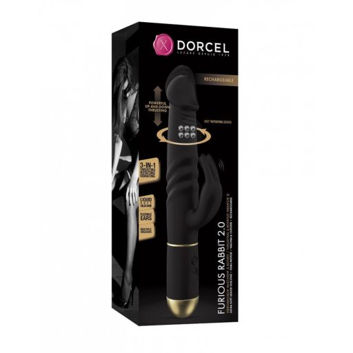 Dorcel Furious Rabbit 2.0 - lökő csiklókaros vibrátor fekete