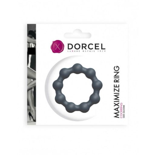 Dorcel Maximize - gömbös, szilikon péniszgyűrű szürke