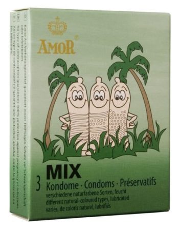 AMOR Mix - rücskös, bordázott és kombinált felszínű óvszerek 3 db