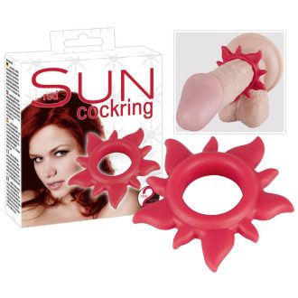 Red Sun - szilikon péniszgyűrű (piros)
