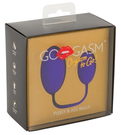 GoGasm Pussy & Ass - anál és hüvelyi gésagolyó duó (lila)