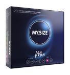   MY SIZE MIX Condoms 64 mm - 7 sima-7 színes-7 bordázott-7 epres óvszer (28 db)