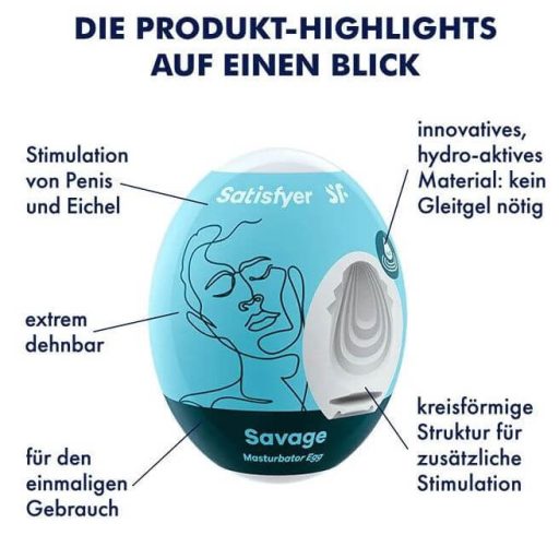 Satisfyer Egg Savage - tojás maszturbátor (1db)