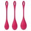 Satisfyer Yoni Power 1 - gésagolyó szett (piros, 3 részes)
