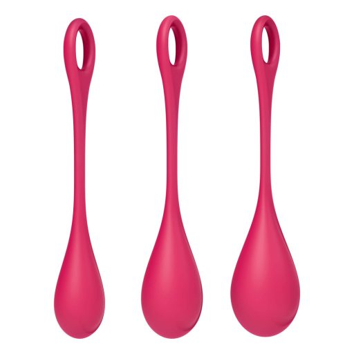 Satisfyer Yoni Power 1 - gésagolyó szett (piros, 3 részes)