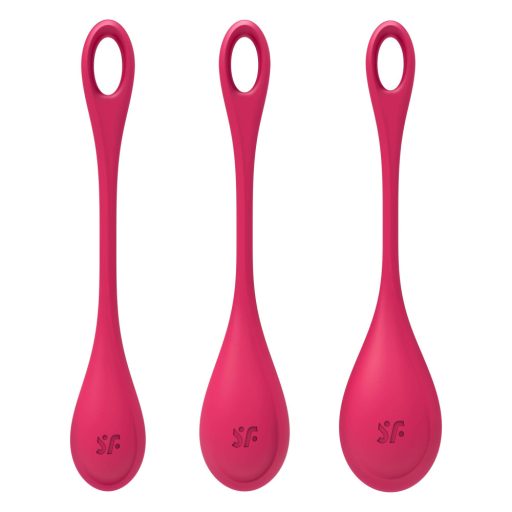 Satisfyer Yoni Power 1 - gésagolyó szett (piros, 3 részes)
