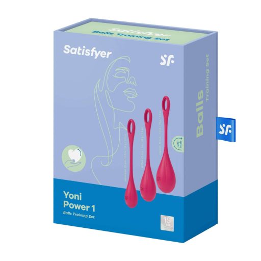 Satisfyer Yoni Power 1 - gésagolyó szett (piros, 3 részes)