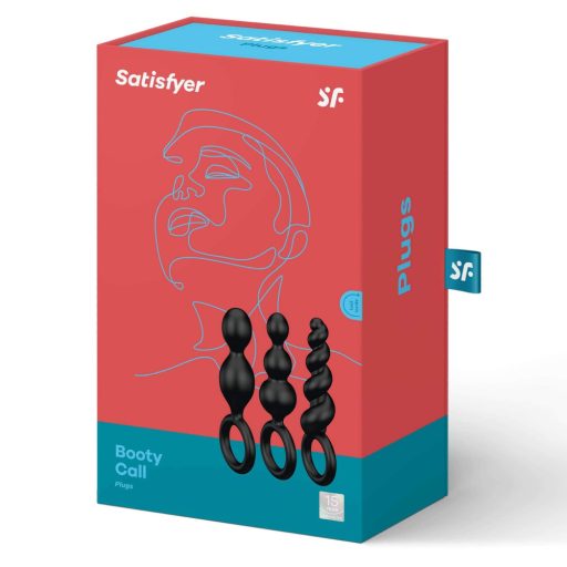 Satisfyer Booty Call - anál plug szett - fekete (3 részes)