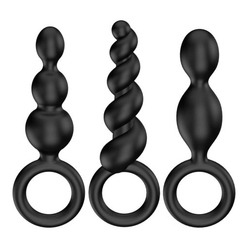 Satisfyer Booty Call - anál plug szett - fekete (3 részes)