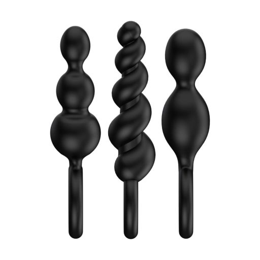 Satisfyer Booty Call - anál plug szett - fekete (3 részes)