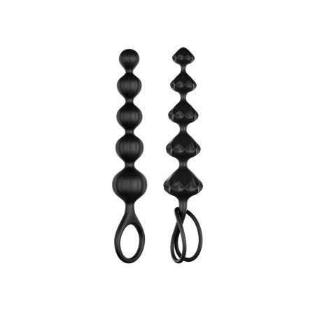 Satisfyer Love Beads - gyöngyös anál dildó szett (fekete)