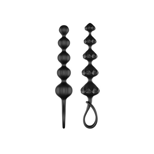 Satisfyer Love Beads - gyöngyös anál dildó szett (fekete)