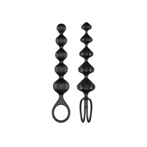 Satisfyer Love Beads - gyöngyös anál dildó szett (fekete)