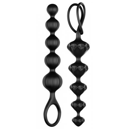 Satisfyer Love Beads - gyöngyös anál dildó szett (fekete)
