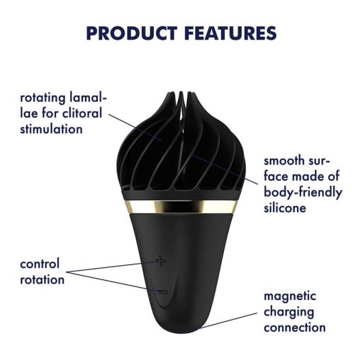 Satisfyer Sweet Treat - akkus, forgó csikló vibrátor, csiklóizgató (fekete)