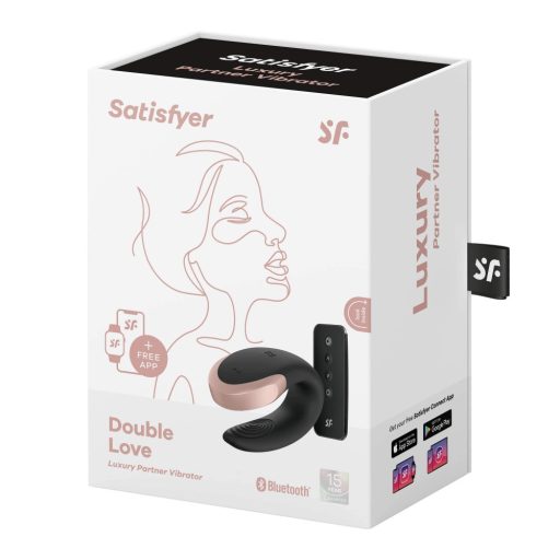 Satisfyer Double Love - okos, rádiós párvibrátor (fekete)