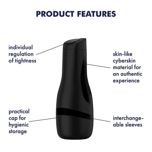 Satisfyer Men Classic - manuális szívó maszturbátor férfiaknak (fekete)