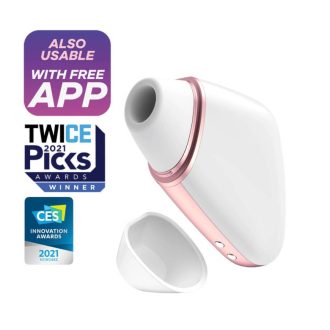   Satisfyer Love Triangle - App-vezérelt léghullámos csiklóizgató (fehér)