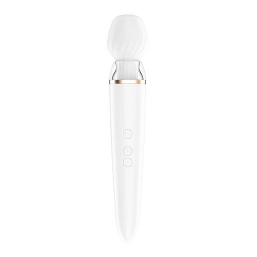 Satisfyer Double Wand-er – App-vezérelt masszírozó vibrátor (fehér)