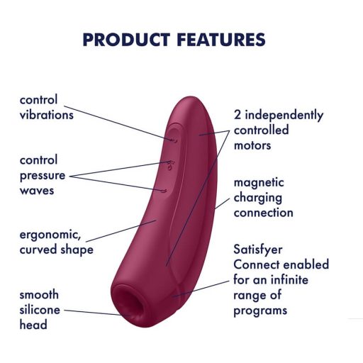 Satisfyer Curvy 1+ - okos léghullámos csiklóizgató (piros)