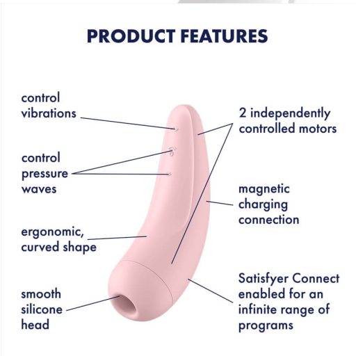 Satisfyer Curvy 2+ - okos léghullámos csiklóizgató (pink)