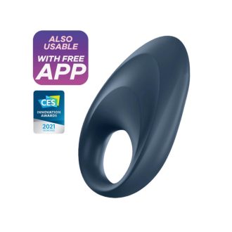   Satisfyer Mighty One - App-vezérelt vibrációs péniszgyűrű (kék)
