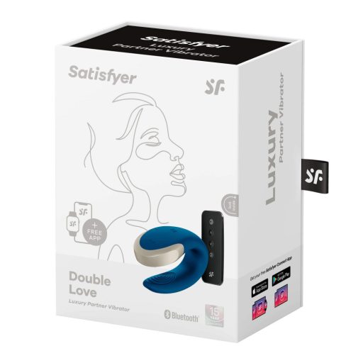 Satisfyer Double Love - app-vezérelt párvibrátor (kék)