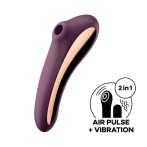   Satisfyer Dual Kiss - akkus hüvelyi és csiklóvibrátor (lila)