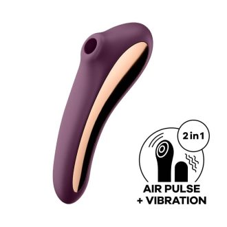   Satisfyer Dual Kiss - 2in1, hüvelyi és csikló vibrátor (lila)