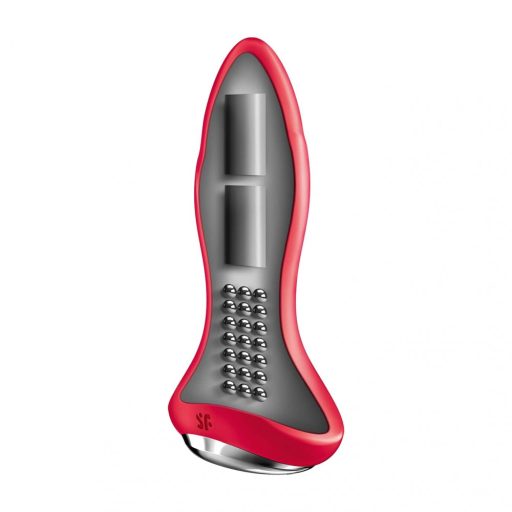 Satisfyer Rotator Plug 1 - gyöngyös anál vibrátor (piros)