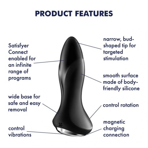 Satisfyer Rotator Plug 1 - gyöngyös anál vibrátor (fekete)
