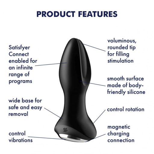 Satisfyer Rotator Plug 2 - gyöngyös anál vibrátor (fekete)