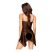 Penthouse Sweet Beast - rózsás babydoll szett (fekete)