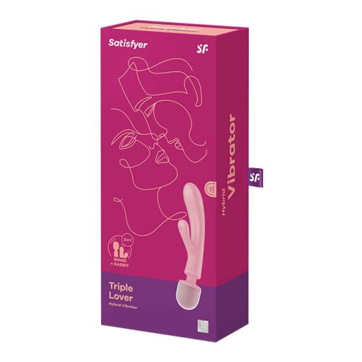 Satisfyer Triple Lover - G-pont és masszírozó wand vibrátor (pink)