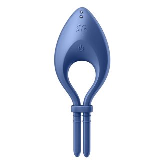   Satisfyer Bullseye - App-vezérelt vibrációs péniszgyűrű (kék)