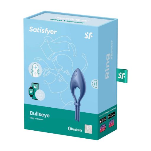 Satisfyer Bullseye - App-vezérelt vibrációs péniszgyűrű (kék)