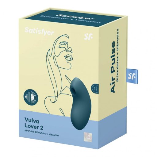 Satisfyer Vulva Lover 2 - akkus léghullámos csikló vibrátor (kék)