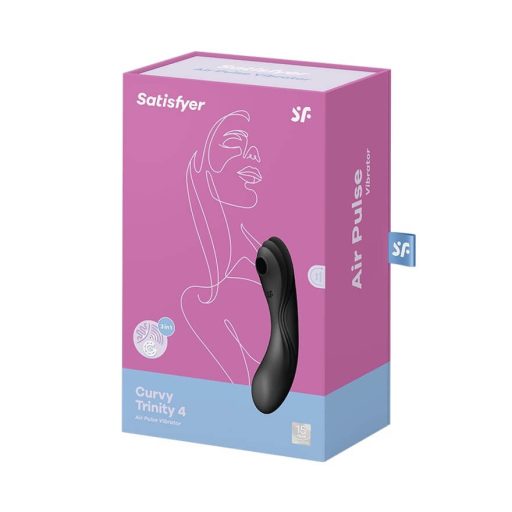 Satisfyer Curvy Trinity 4 - léghullámos 2in1 vibrátor (fekete)