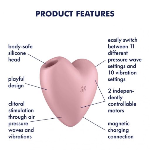 Satisfyer Cutie Heart - akkus léghullámos csikló vibrátor (pink)