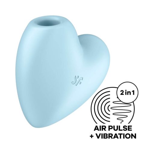 Satisfyer Cutie Heart - akkus léghullámos csikló vibrátor (kék)