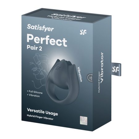 Satisfyer Perfect Pair 2 - Szilikon akkus vízálló vibrációs péniszgyűrű Szürke)