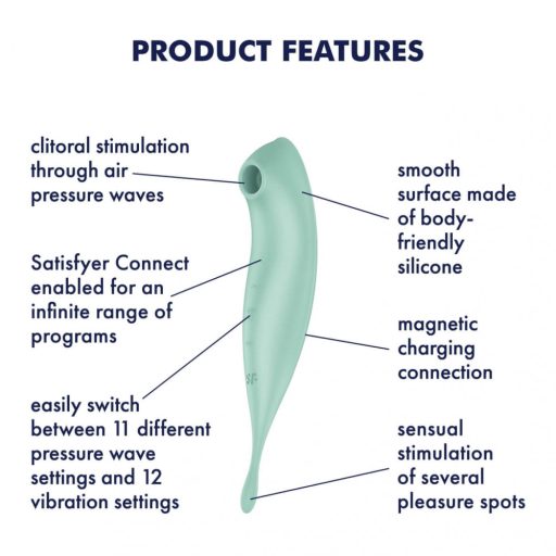 Satisfyer Twirling Pro - okos 2in1 csikló vibrátor (menta)